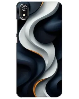 Чехол для Xiaomi Redmi 7A с картинкой «Объемные черно-белые ленты»