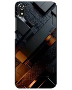 Чехол для Xiaomi Redmi 7A с картинкой «Черные геометрические блоки»