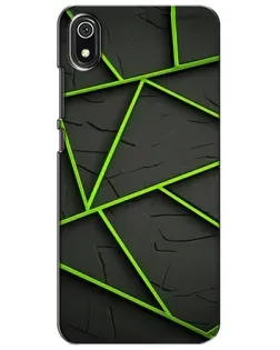 Чехол для Xiaomi Redmi 7A с картинкой «Зеленые геометрические линии»
