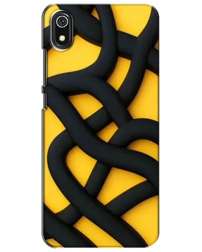 Чехол для Xiaomi Redmi 7A с картинкой «Черное желтое переплетение»