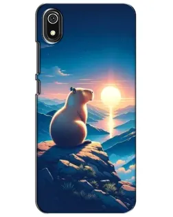 Чохол для Xiaomi Redmi 7A з картинкою «Захід сонця з капібарою»