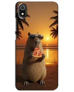 Чохол для Xiaomi Redmi 7A з картинкою «Капібара з піцою»