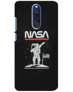Чехол для Xiaomi Redmi 8 с картинкой «NASA — шагаем по Луне»