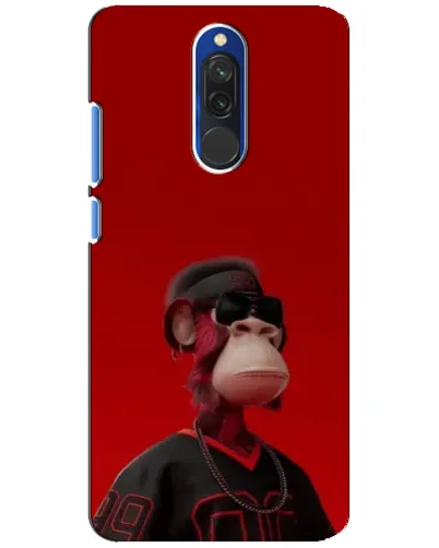Чехол для Xiaomi Redmi 8 с картинкой «Bored Ape в красном»
