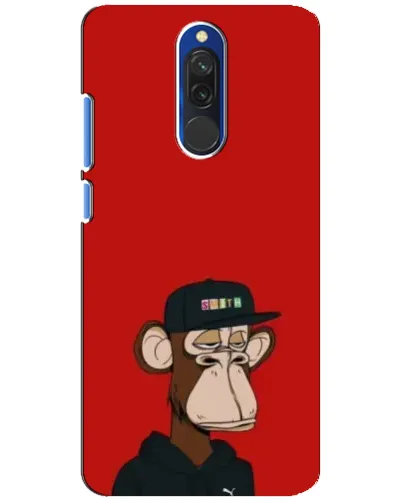Чехол для Xiaomi Redmi 8 с картинкой «Bored Ape — красный фон»