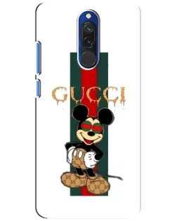 Чехол для Xiaomi Redmi 8 с картинкой «Микки Маус Gucci — полосы»