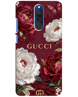 Чехол для Xiaomi Redmi 8 с картинкой «Gucci — бордовые розы»
