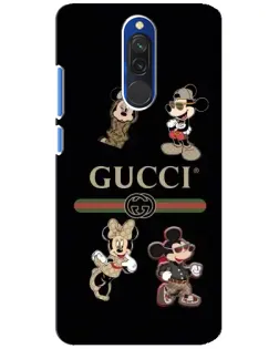 Чехол для Xiaomi Redmi 8 с картинкой «Gucci — герои Disney и монограмма»