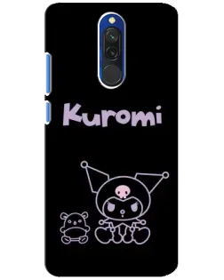 Чехол для Xiaomi Redmi 8 с картинкой «Kuromi — черный минимализм»