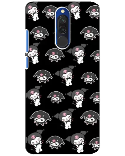 Чехол для Xiaomi Redmi 8 с картинкой «Черный паттерн Kuromi»