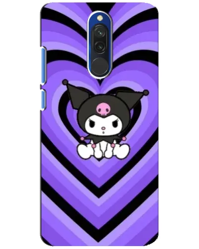 Чехол для Xiaomi Redmi 8 с картинкой «Kuromi и фиолетовые сердца»