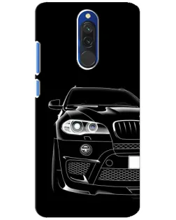 Чехол для Xiaomi Redmi 8 с картинкой «Темный силуэт BMW»