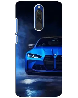 Чехол для Xiaomi Redmi 8 с картинкой «Голубая BMW M4»