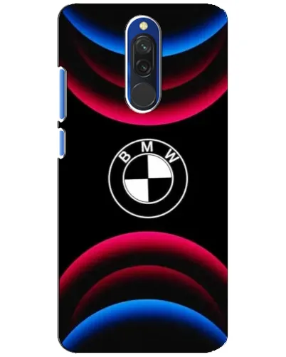 Чехол для Xiaomi Redmi 8 с картинкой «Логотип BMW и неоновые дуги»