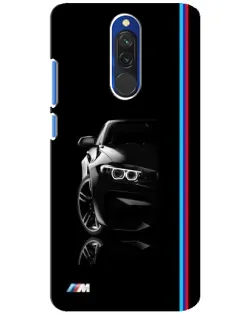 Чехол для Xiaomi Redmi 8 с картинкой «Силуэт BMW в темноте»