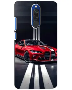 Чехол для Xiaomi Redmi 8 с картинкой «Красная BMW на дороге»