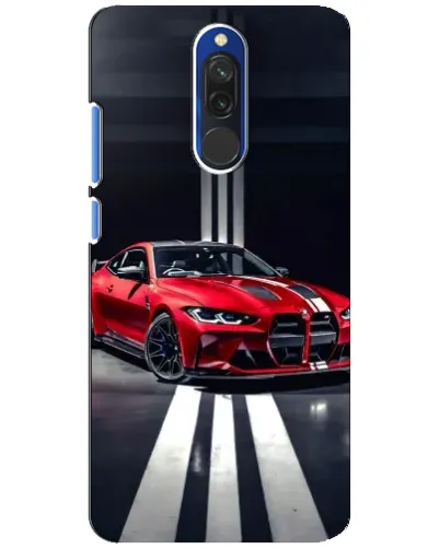 Чехол для Xiaomi Redmi 8 с картинкой «Красная BMW на дороге»