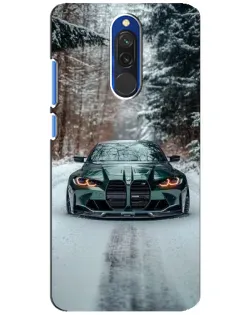 Чехол для Xiaomi Redmi 8 с картинкой «BMW в зимнем лесу»