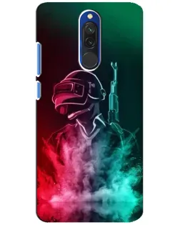 Чехол для Xiaomi Redmi 8 с картинкой «PUBG — огненный воин»