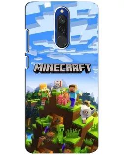 Чехол для Xiaomi Redmi 8 с картинкой «Minecraft классический мир»