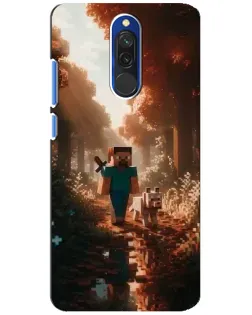 Чехол для Xiaomi Redmi 8 с картинкой «Стив в лесу»