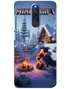 Чехол для Xiaomi Redmi 8 с картинкой «Зимний Minecraft»
