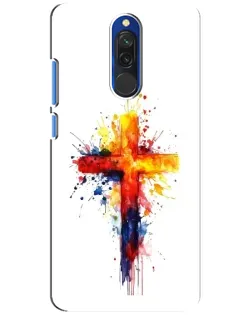 Чехол для Xiaomi Redmi 8 с картинкой «Акварельный крест»