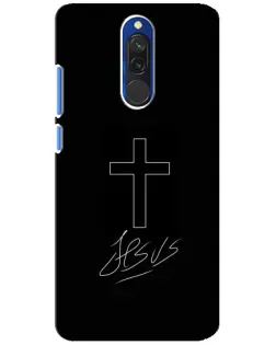 Чехол для Xiaomi Redmi 8 с картинкой «Графический крест Jesus»