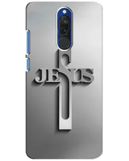 Чехол для Xiaomi Redmi 8 с картинкой «Металлический крест Jesus»