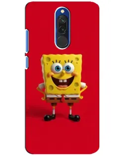 Чехол для Xiaomi Redmi 8 с картинкой «Спанч Боб на красном»