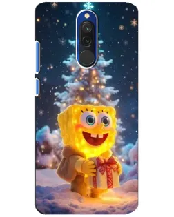 Чехол для Xiaomi Redmi 8 с картинкой «Рождественский Спанч Боб»