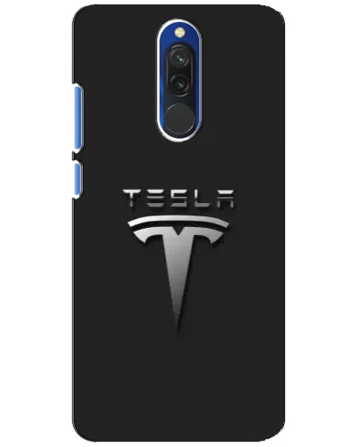 Чехол для Xiaomi Redmi 8 с картинкой «Стальной логотип Tesla»