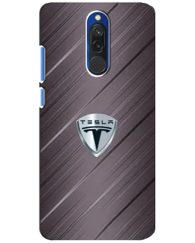 Чехол для Xiaomi Redmi 8 с картинкой «Металлическая текстура Tesla»