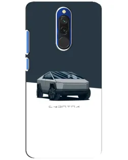 Чехол для Xiaomi Redmi 8 с картинкой «Серебристый Cybertruck Tesla»