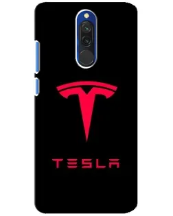 Чехол для Xiaomi Redmi 8 с картинкой «Tesla Red Logo»