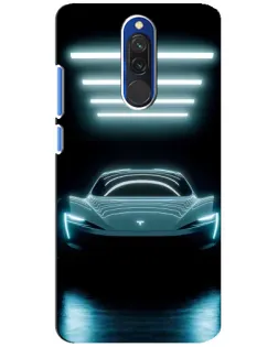 Чехол для Xiaomi Redmi 8 с картинкой «Tesla в неоне»