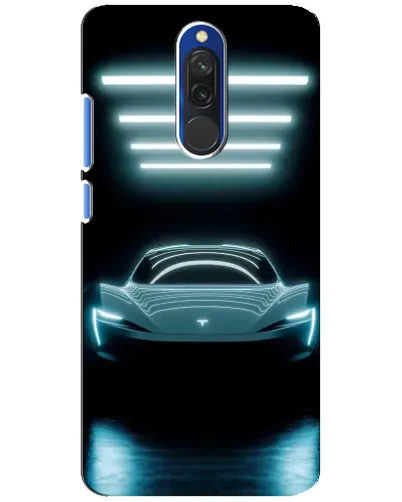 Чехол для Xiaomi Redmi 8 с картинкой «Tesla в неоне»