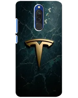 Чехол для Xiaomi Redmi 8 с картинкой «Мраморная Tesla Gold»