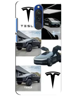 Чехол для Xiaomi Redmi 8 с картинкой «Коллаж Cybertruck Tesla»