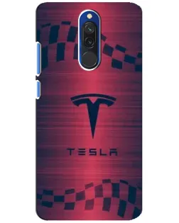 Чехол для Xiaomi Redmi 8 с картинкой «Тесла красный карбон»