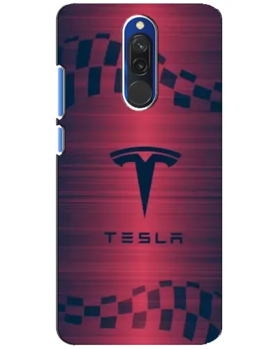 Чехол для Xiaomi Redmi 8 с картинкой «Тесла красный карбон»