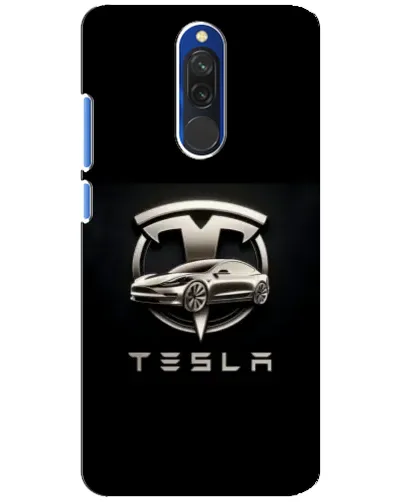 Чехол для Xiaomi Redmi 8 с картинкой «Tesla — серебристое авто»