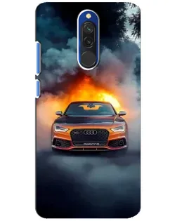 Чехол для Xiaomi Redmi 8 с картинкой «Audi в огненном дыму»