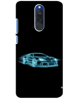 Чехол для Xiaomi Redmi 8 с картинкой «Неоновый контур Lamborghini»