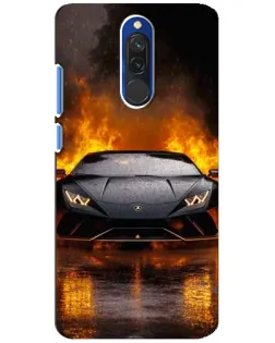 Чехол для Xiaomi Redmi 8 с картинкой «Lamborghini в огне»