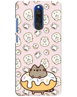 Чехол для Xiaomi Redmi 8 с картинкой «Пушин на пончике»