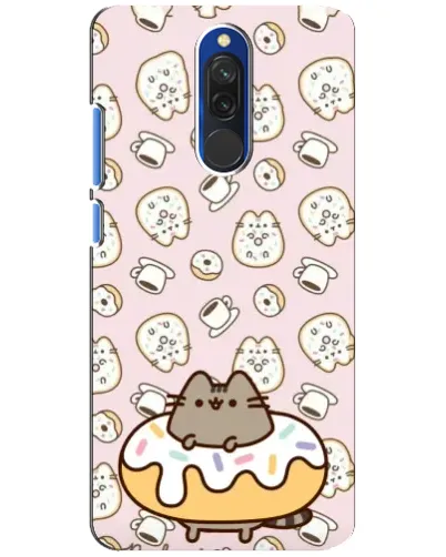 Чехол для Xiaomi Redmi 8 с картинкой «Пушин на пончике»