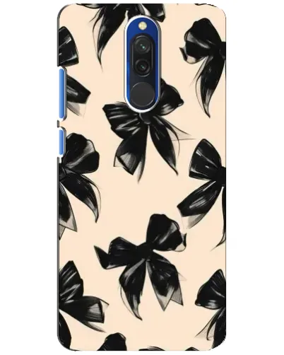 Чехол для Xiaomi Redmi 8 с картинкой «Паттерн черные банты»