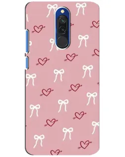 Чехол для Xiaomi Redmi 8 с картинкой «Сердца и банты»