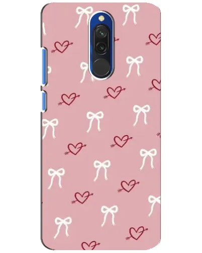 Чехол для Xiaomi Redmi 8 с картинкой «Сердца и банты»